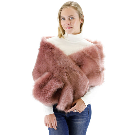 Faux Fur Shawl Wide P373 (3PC)