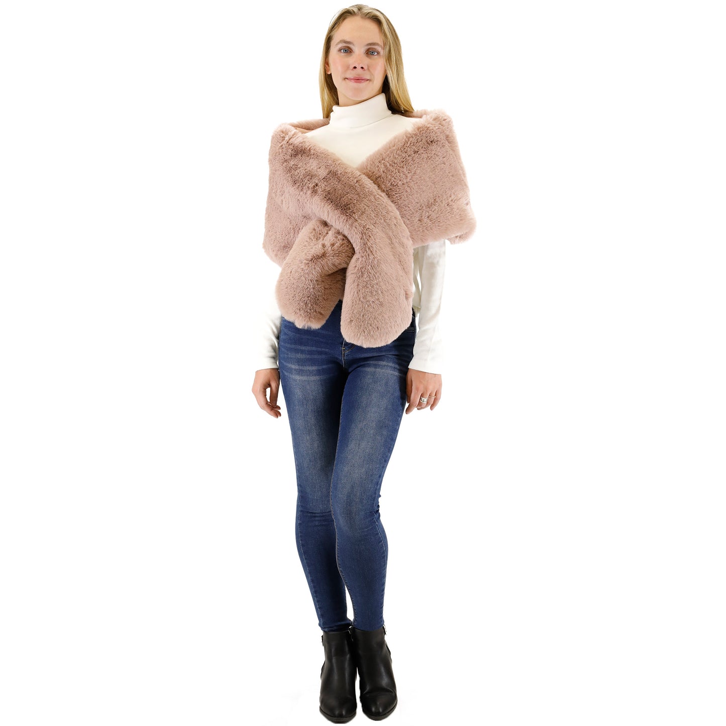MINK FUR SHAWL WIDE P3735 (3PC)