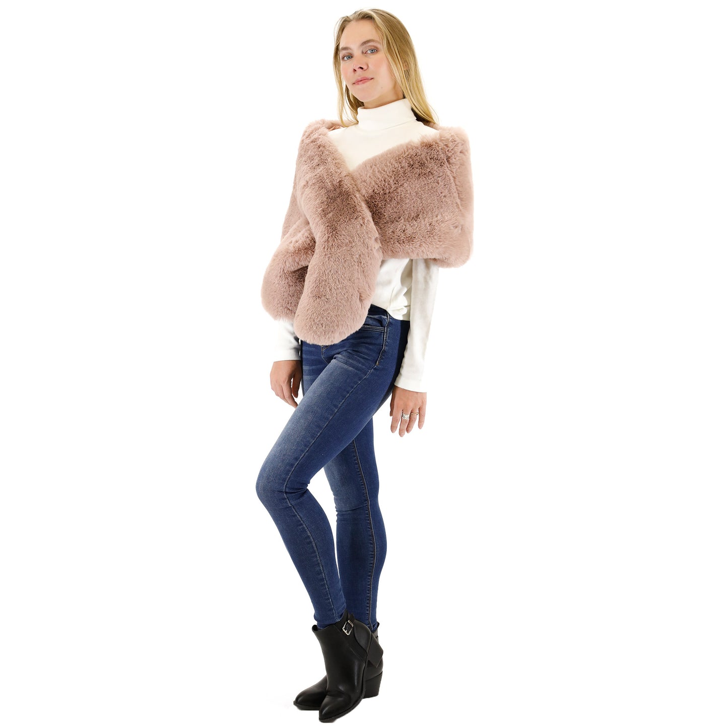 MINK FUR SHAWL WIDE P3735 (3PC)