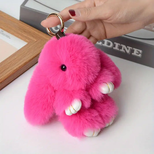 Cut Rabbit Pom Pom Key Chain KC0225-5. (3PC)