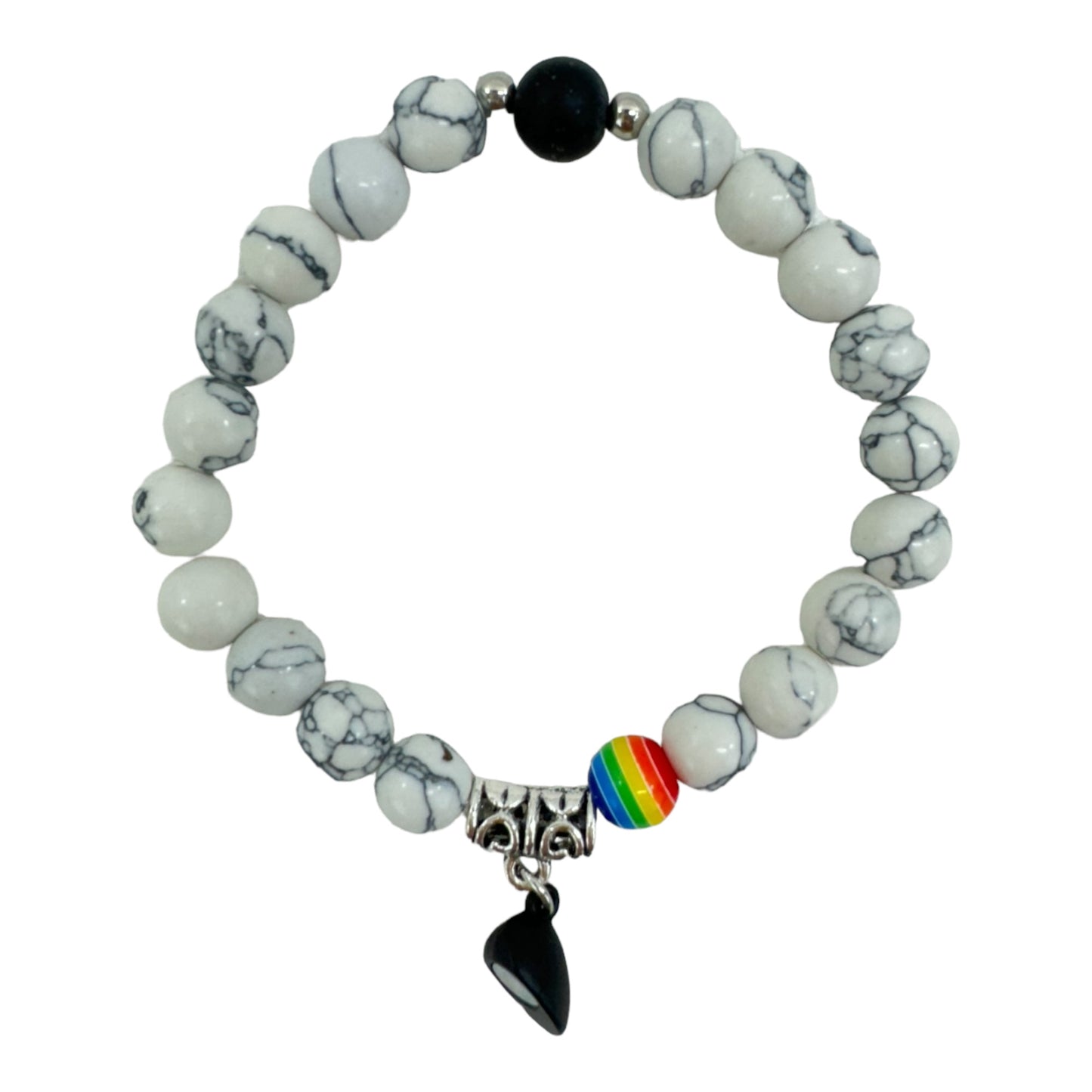 Natural Stone Magnetic Couples Friendship Bracelet BR4214-1.(12PC)
