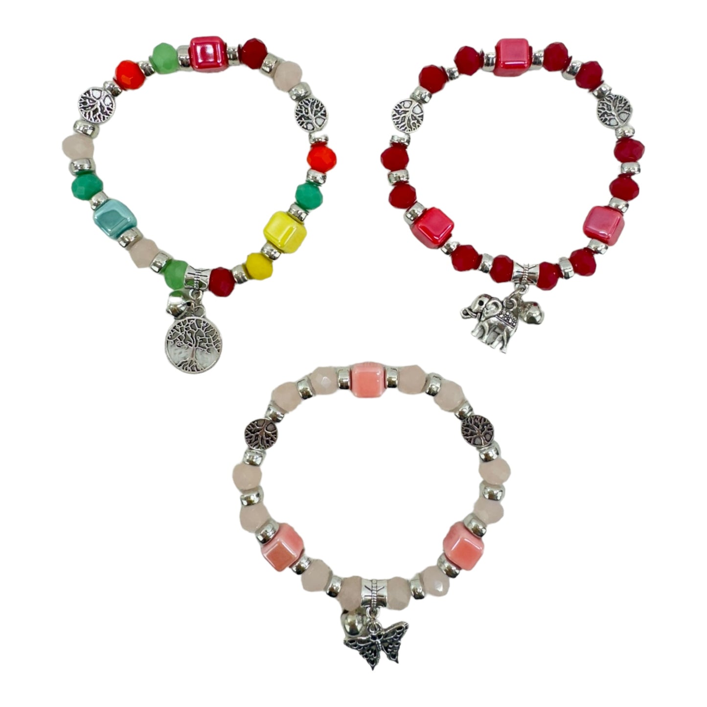 Charm Bead Bracelet BR4225-2 (12PC)