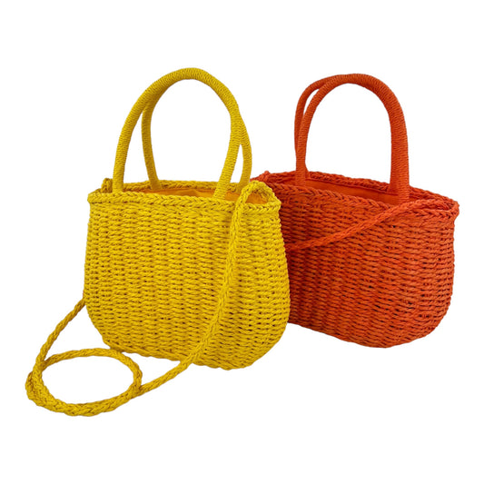 Rattan Beach Tote Shoulder Bag With Scarf BG4225-4... (2pc)