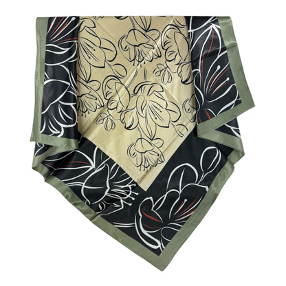 Satin Scarf Flower Pattern in Square ST4612-5 (12PC)