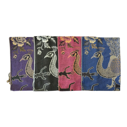Metallic Pashmina Peacock  SCF4815-14 (12PC)