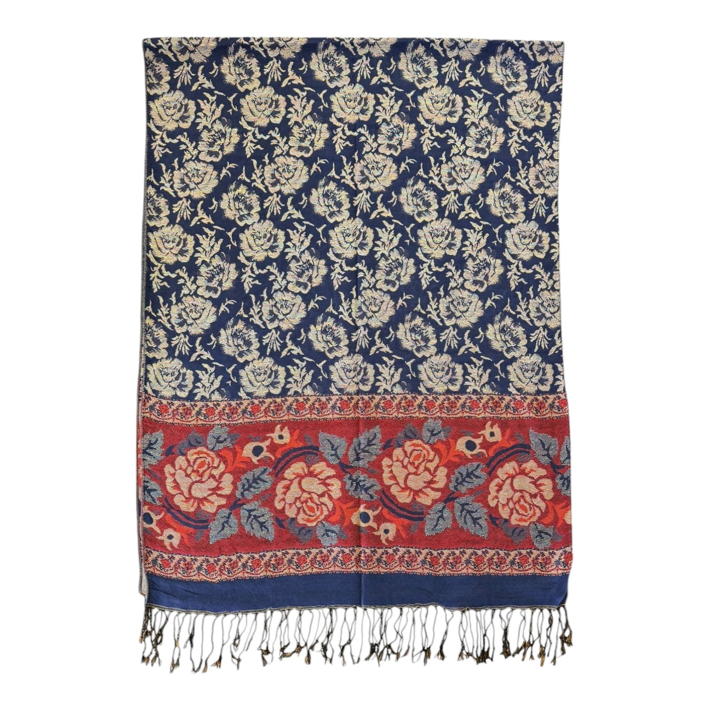 Metallic Pashmina Rose SCF4815-5 (12PC)