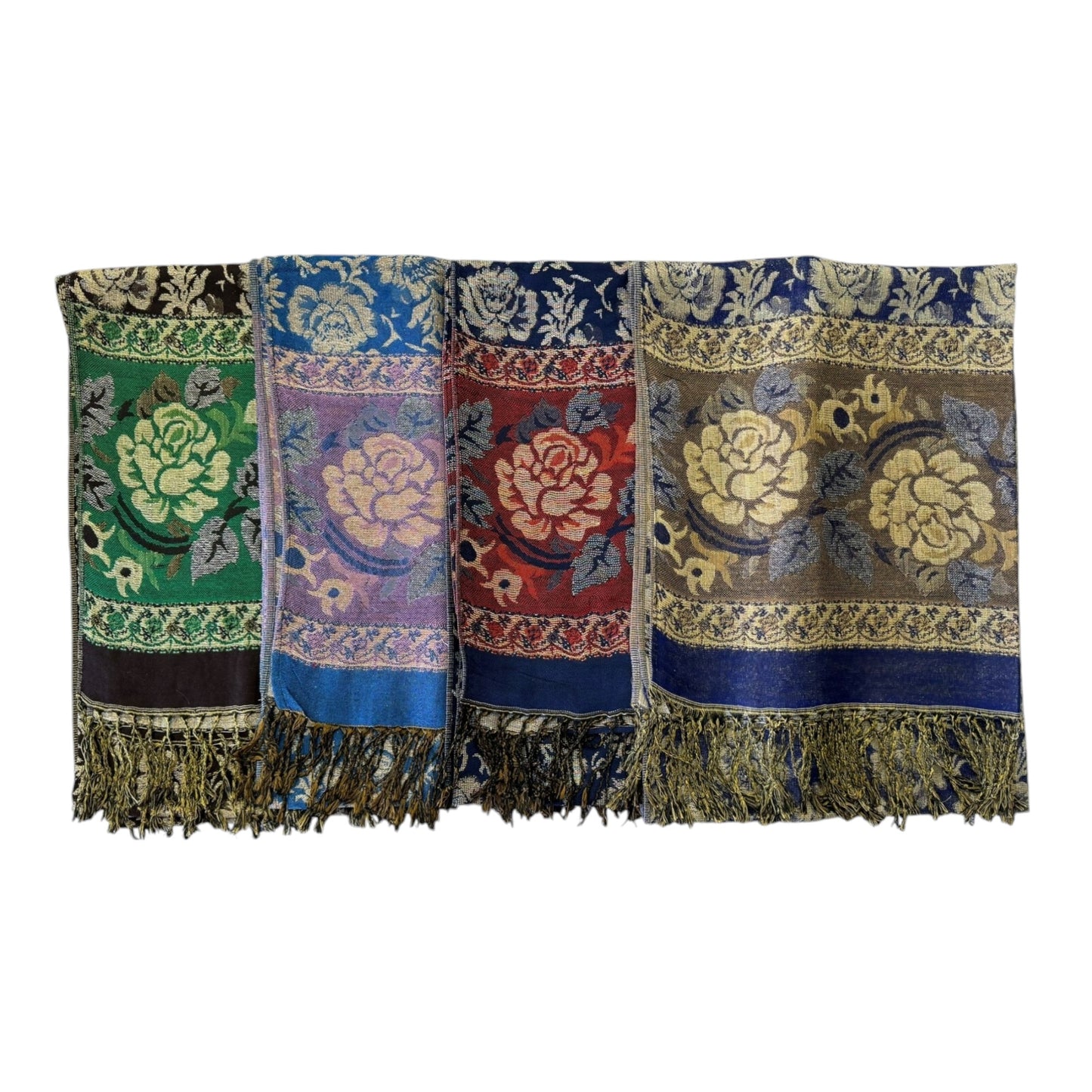 Metallic Pashmina Rose SCF4815-5 (12PC)