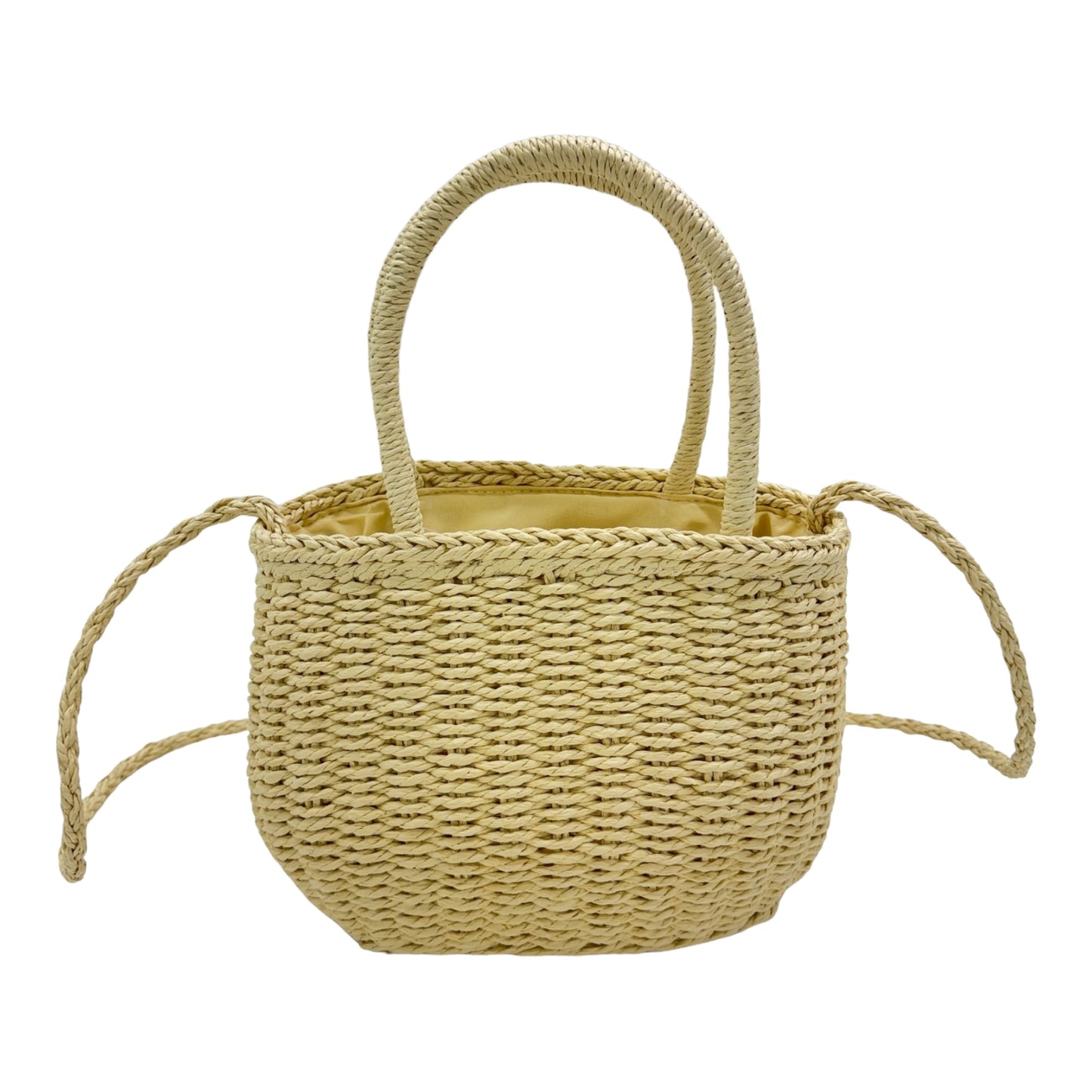 Rattan Beach Tote Shoulder Bag With Scarf BG4225-4. (1pc)