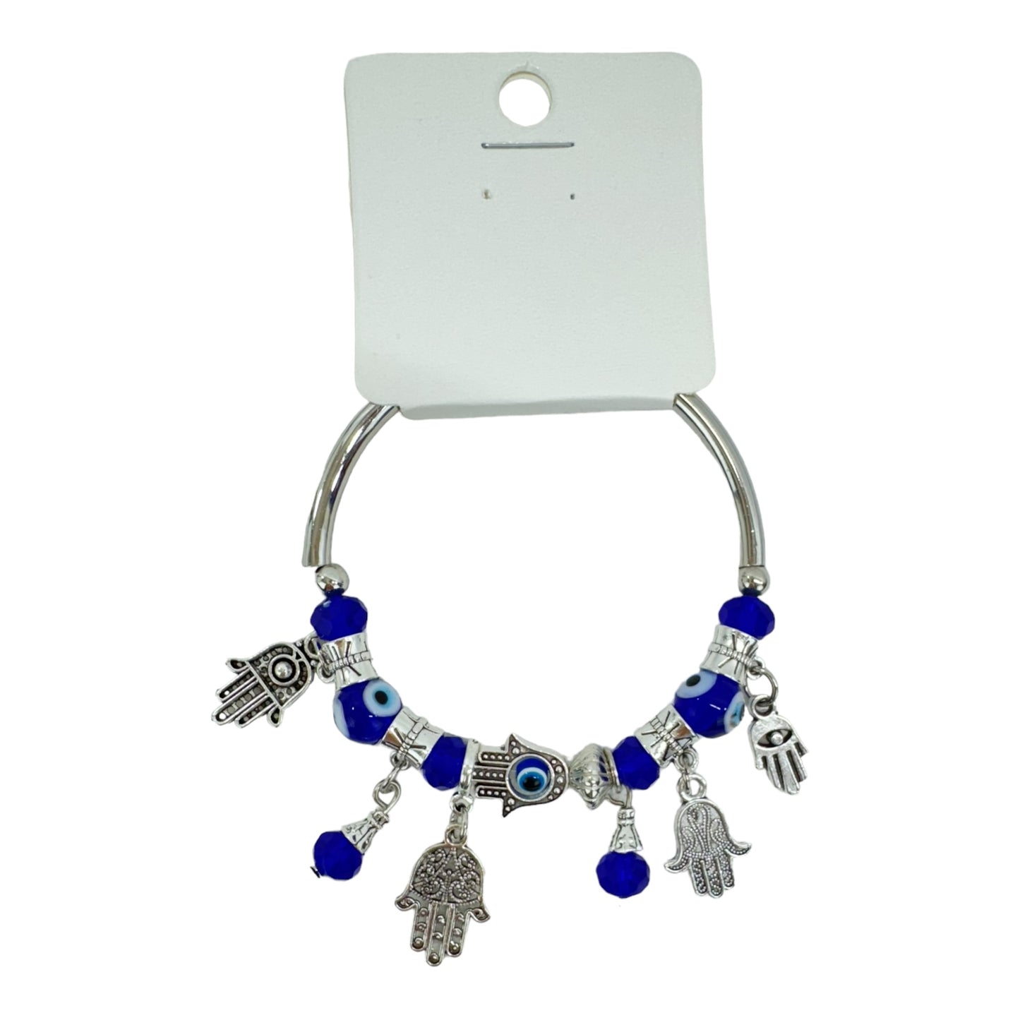 Evil Eye Charm Stretch Bangle Bracelet BR4218-3 (12PC)