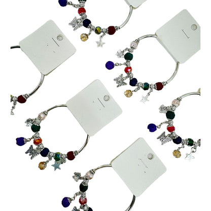 Butterfly Charm Stretch Bangle Bracelet BR4218-4-C (12PC)