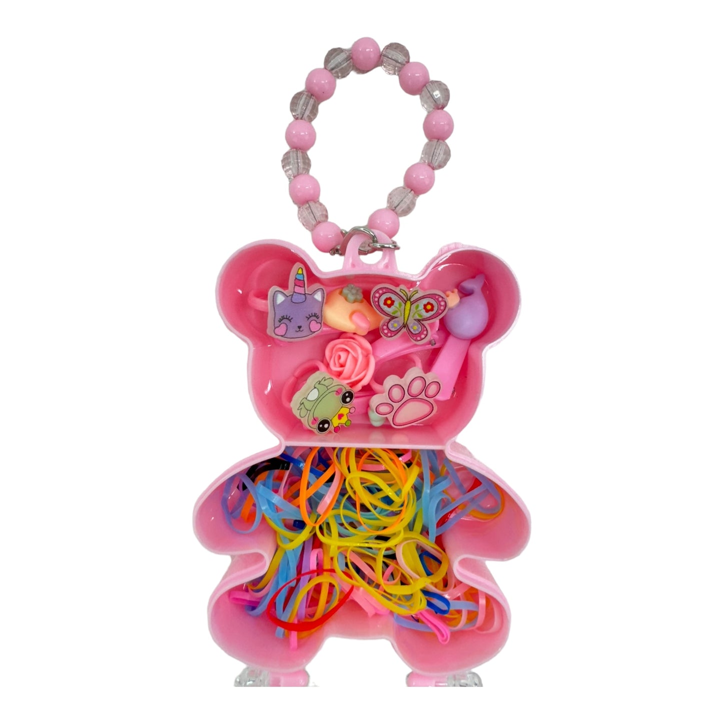 KIDS DIY BEADS KIT HAIR ACCESSORY SET BEAR JK4305-1 (12PC)