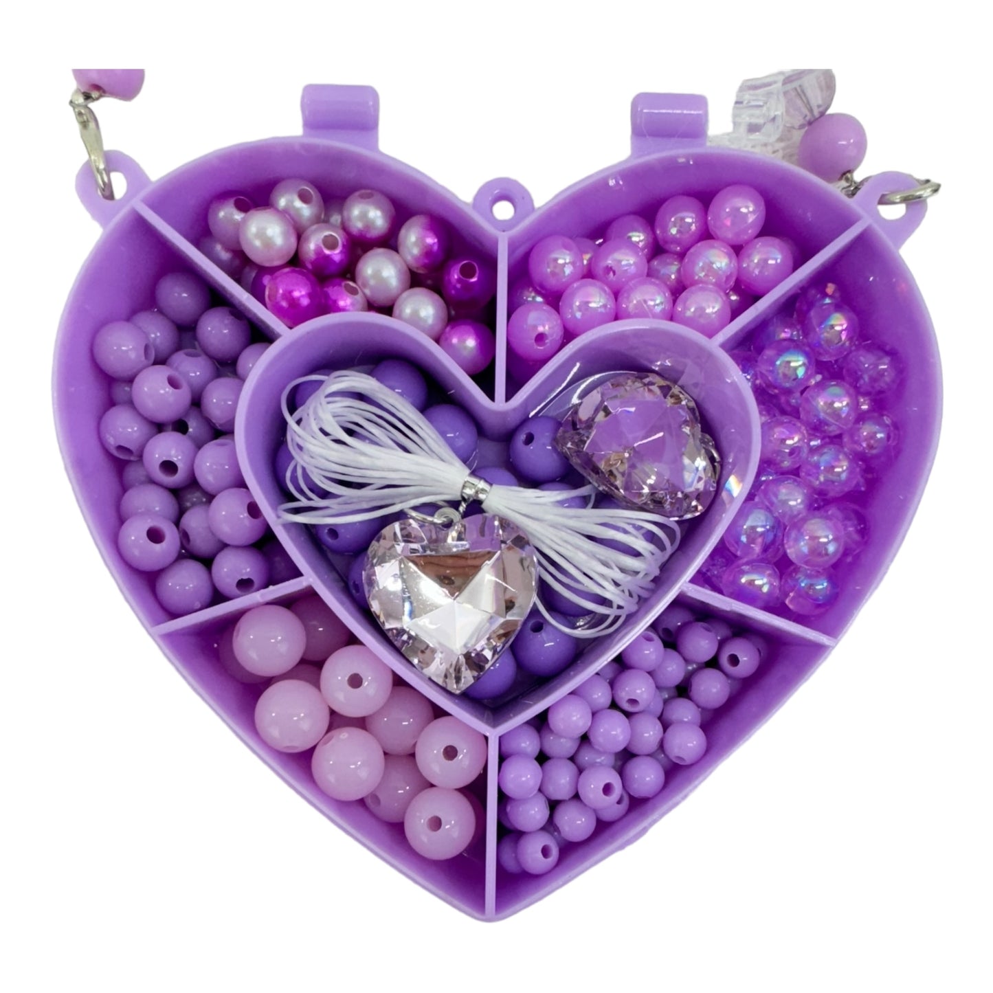 KIDS DIY BEADS KIT HAIR ACCESSORY SET HEART JK4305-4 (12PC)