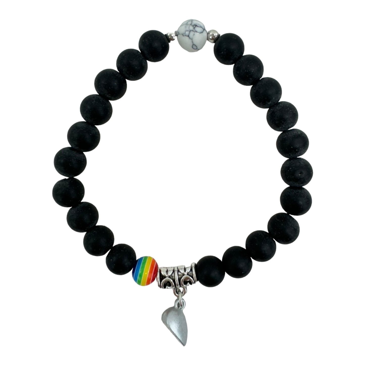 Natural Stone Magnetic Couples Friendship Bracelet BR4214-1.(12PC)