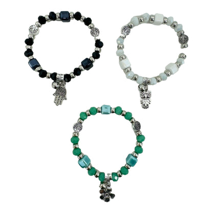 Charm Bead Bracelet BR4225-2 (12PC)