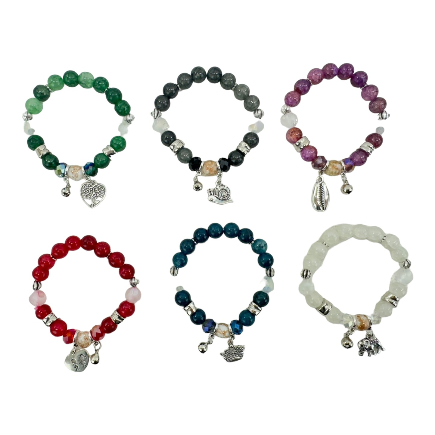 Natural Stone Charm Bracelet BR4225-4 (12PC)