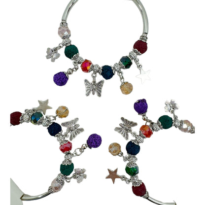 Butterfly Charm Stretch Bangle Bracelet BR4218-4-C (12PC)