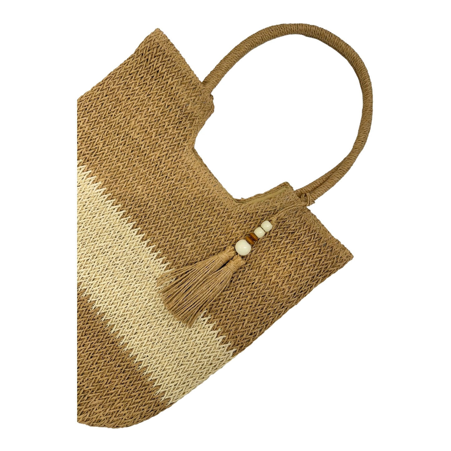 Rattan Beach Tote Bag With Tassel BG4225-13 (1pc)