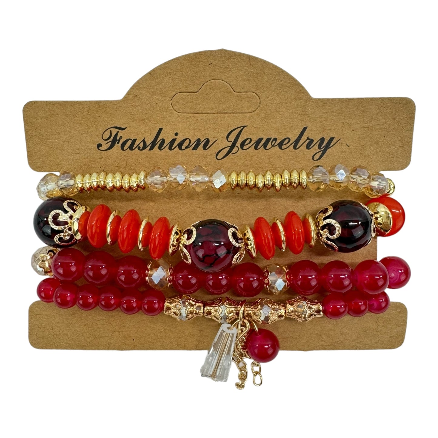 Natural Stone Crystal Charm Bracelet Set  BR4228-15 (12PC)