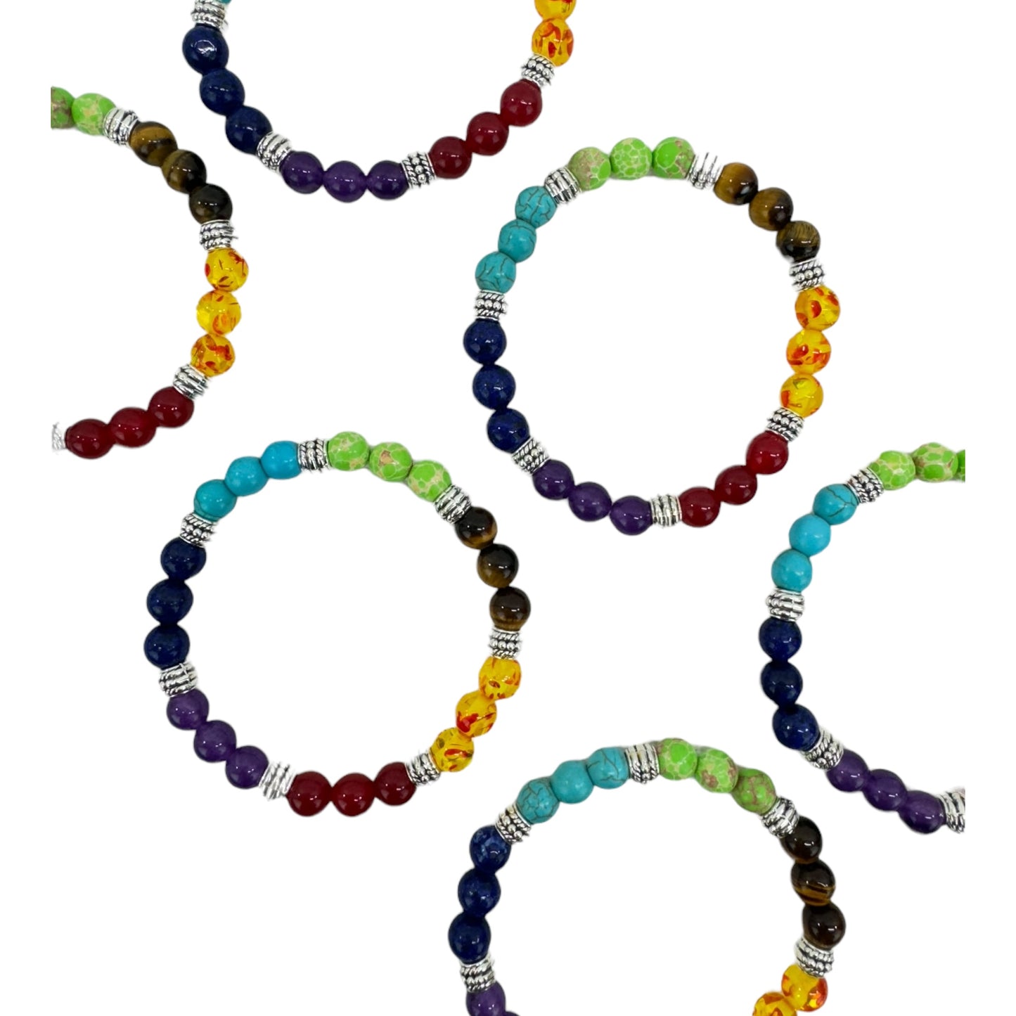 Natural Stone 7 Chakra Healing Bracelet BR6424 (12PC)