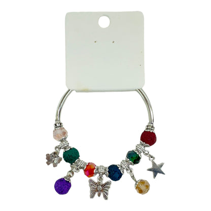 Butterfly Charm Stretch Bangle Bracelet BR4218-4-C (12PC)