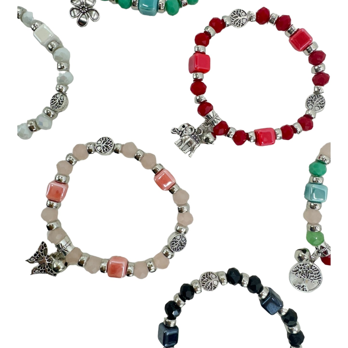 Charm Bead Bracelet BR4225-2 (12PC)