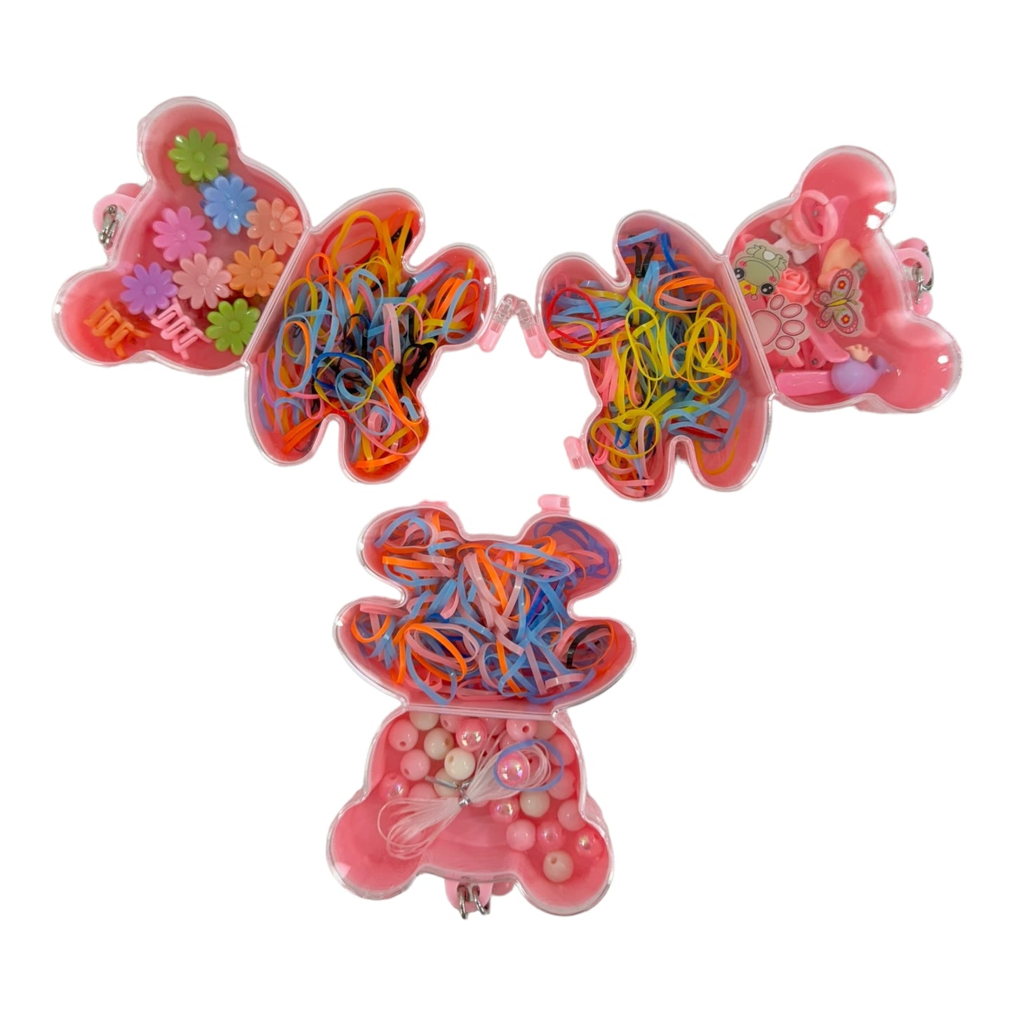KIDS DIY BEADS KIT HAIR ACCESSORY SET BEAR JK4305-1 (12PC)