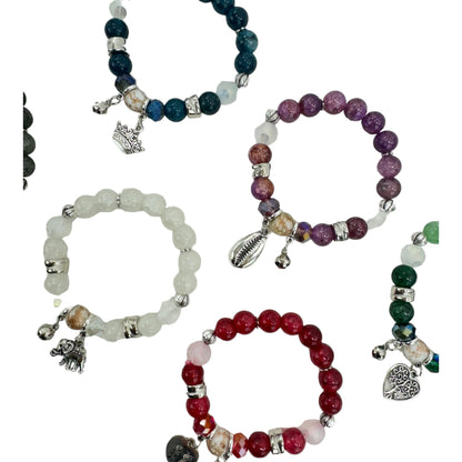 Natural Stone Charm Bracelet BR4225-4 (12PC)