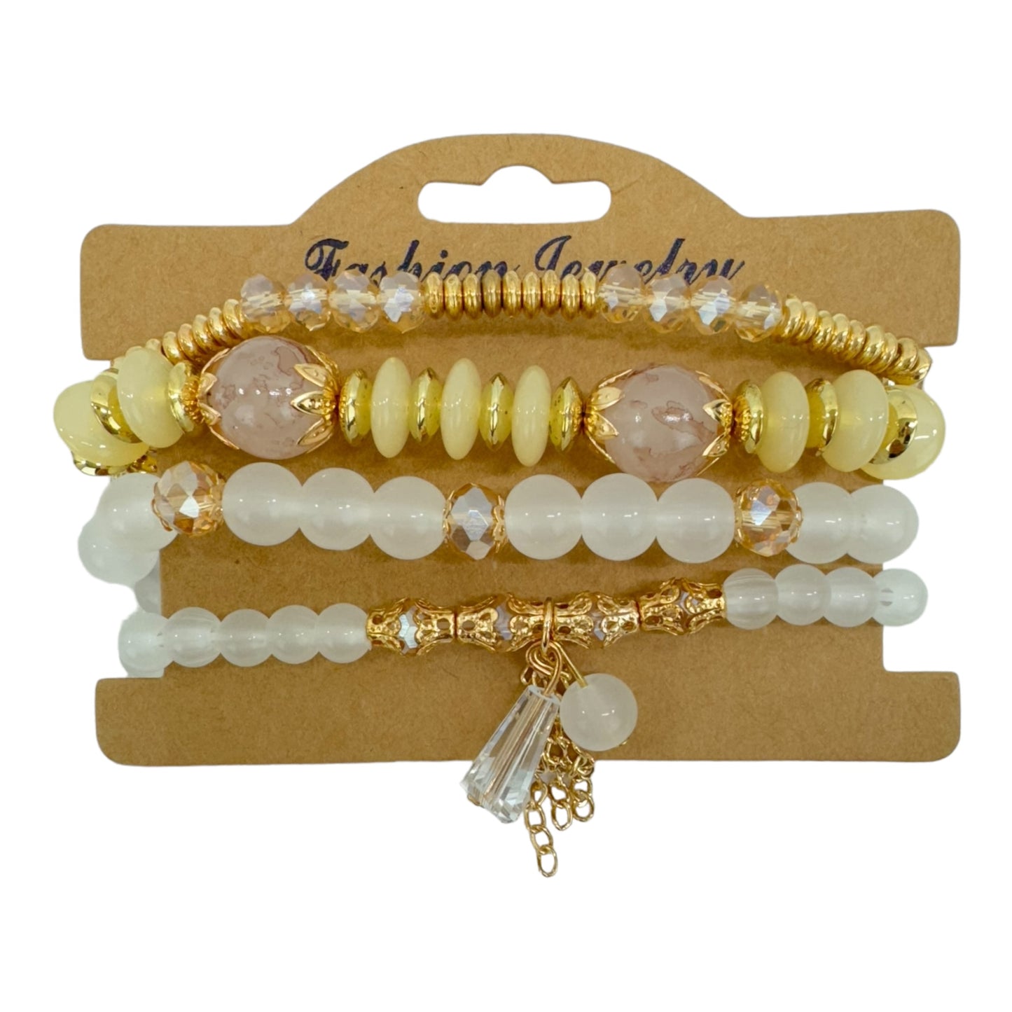Natural Stone Crystal Charm Bracelet Set  BR4228-15 (12PC)