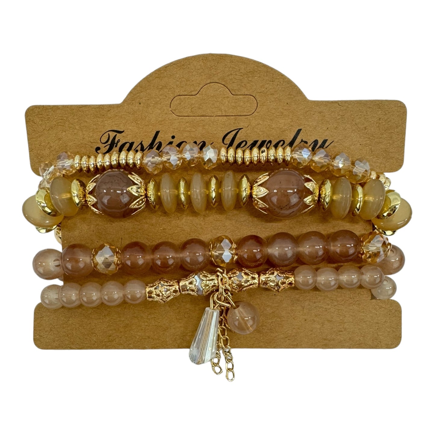 Natural Stone Crystal Charm Bracelet Set  BR4228-15 (12PC)