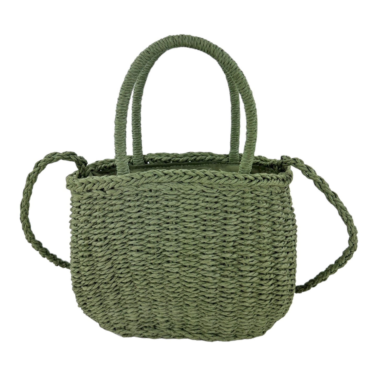 Rattan Beach Tote Shoulder Bag With Scarf BG4225-4. (1pc)