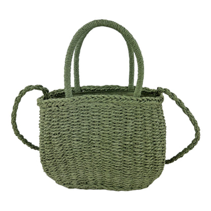 Rattan Beach Tote Shoulder Bag With Scarf BG4225-4. (1pc)