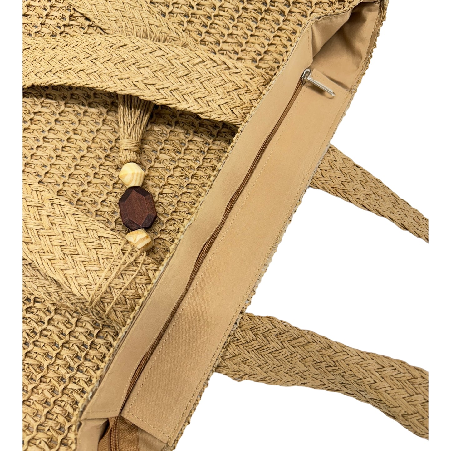 Rattan Beach Tote Shoulder Bag With Tassel BG4225-5. (1pc)