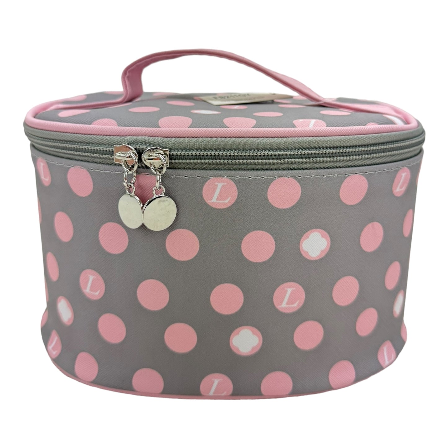 Vegan Leather Polk Dot  Print Cosmetic Case Travel BAG FB211 (4PC)
