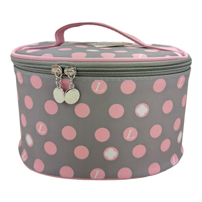 Vegan Leather Polk Dot  Print Cosmetic Case Travel BAG FB211 (4PC)