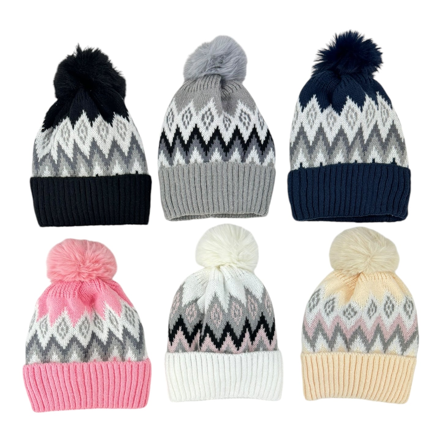 Pom Pom Knitted Beanie With Neck Warmer JH4730-5(12PCS)