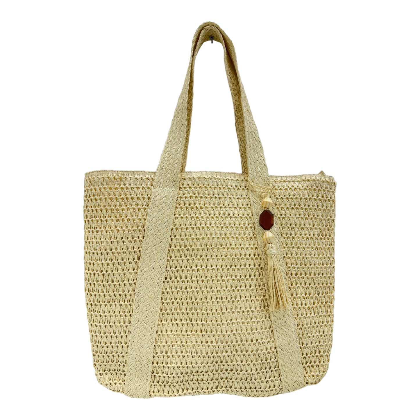 Rattan Beach Tote Shoulder Bag With Tassel BG4225-5. (1pc)