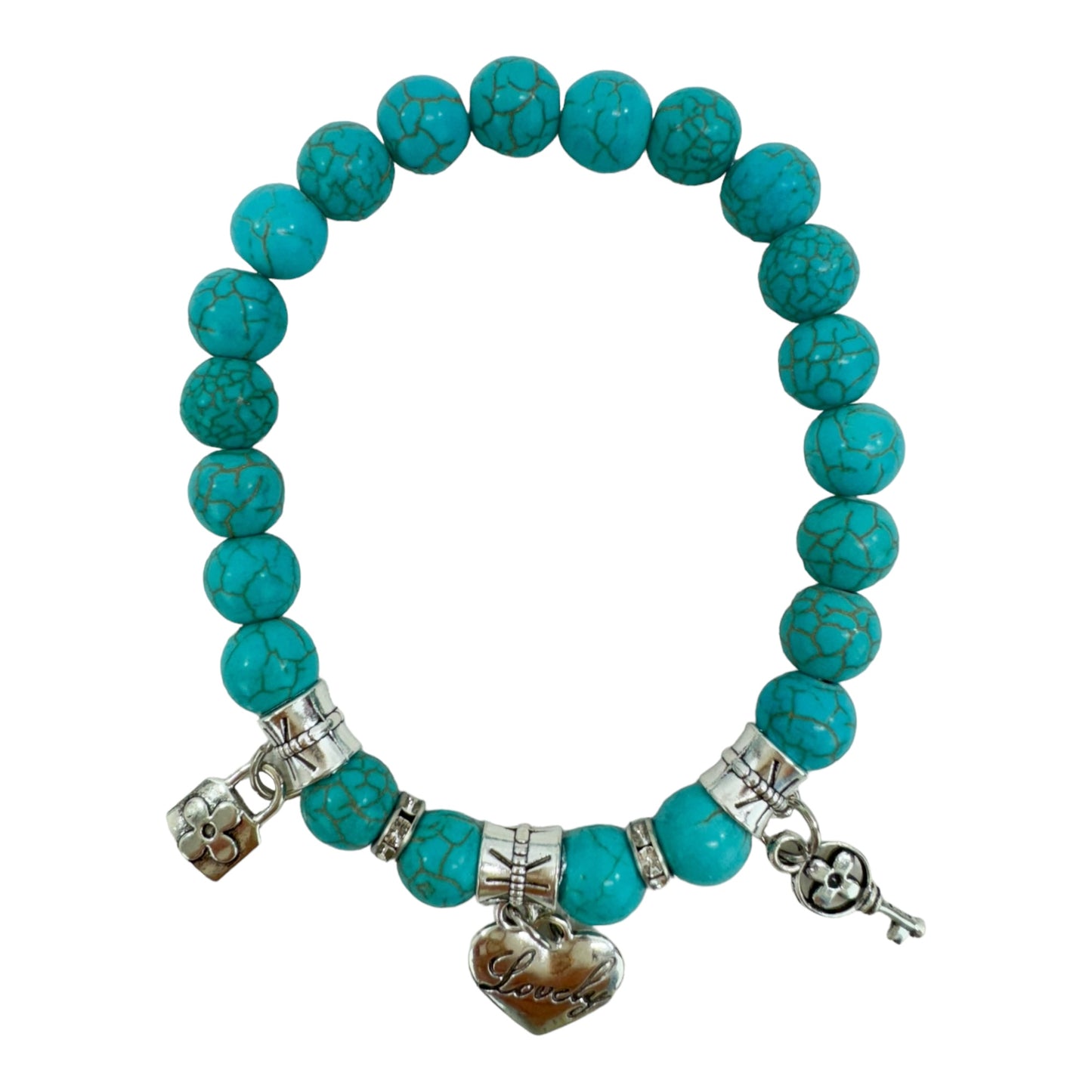 Natural Stone Multi Charm Bracelet BR4226-2 (12PC)