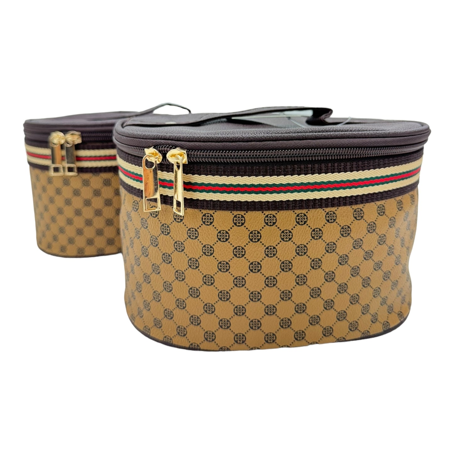 Vegan Leather Classic Print Cosmetic Case Travel BAG FB210 (4PC)