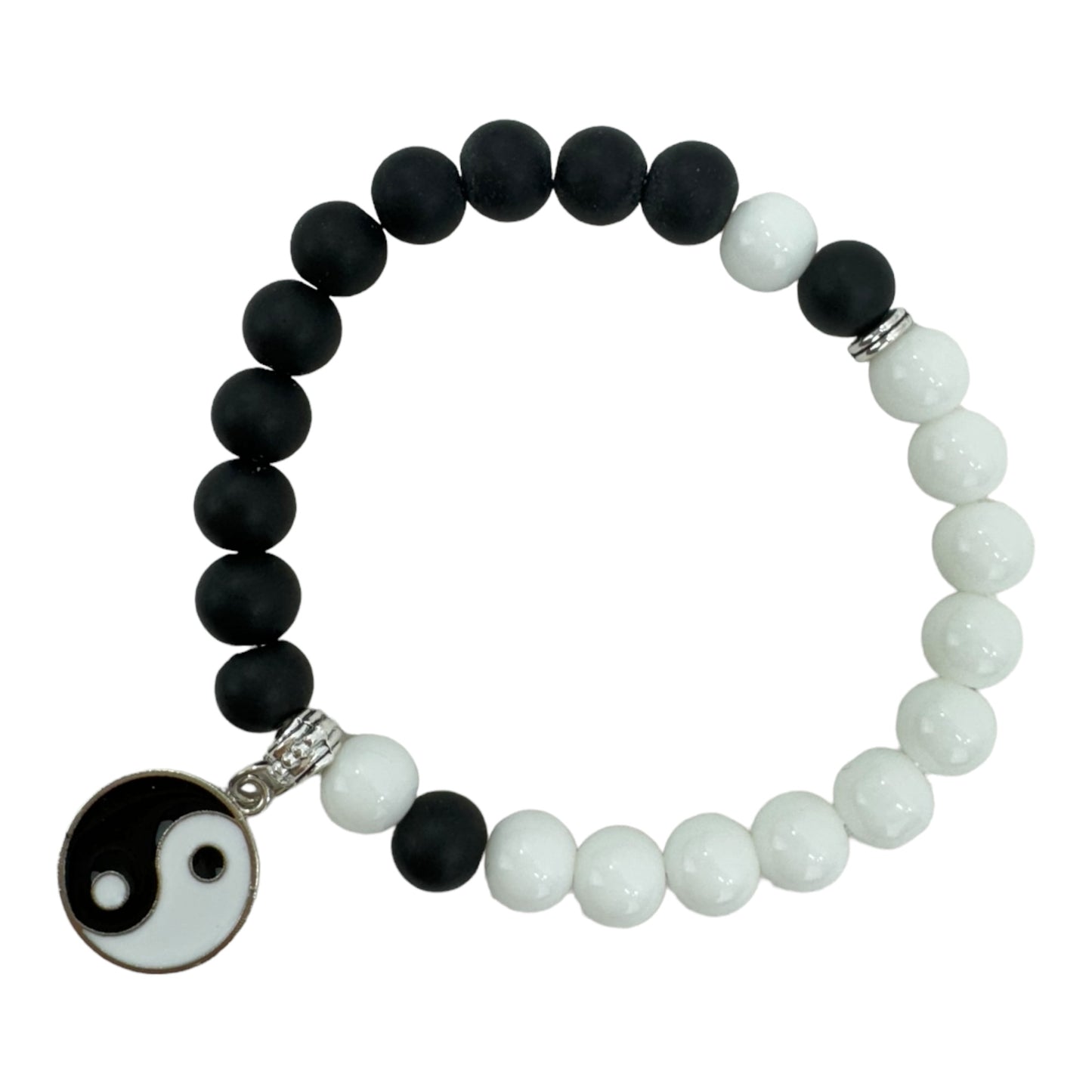 Natural Stone Yin Yang Charm Bracelet BR4214-3. (12PC)