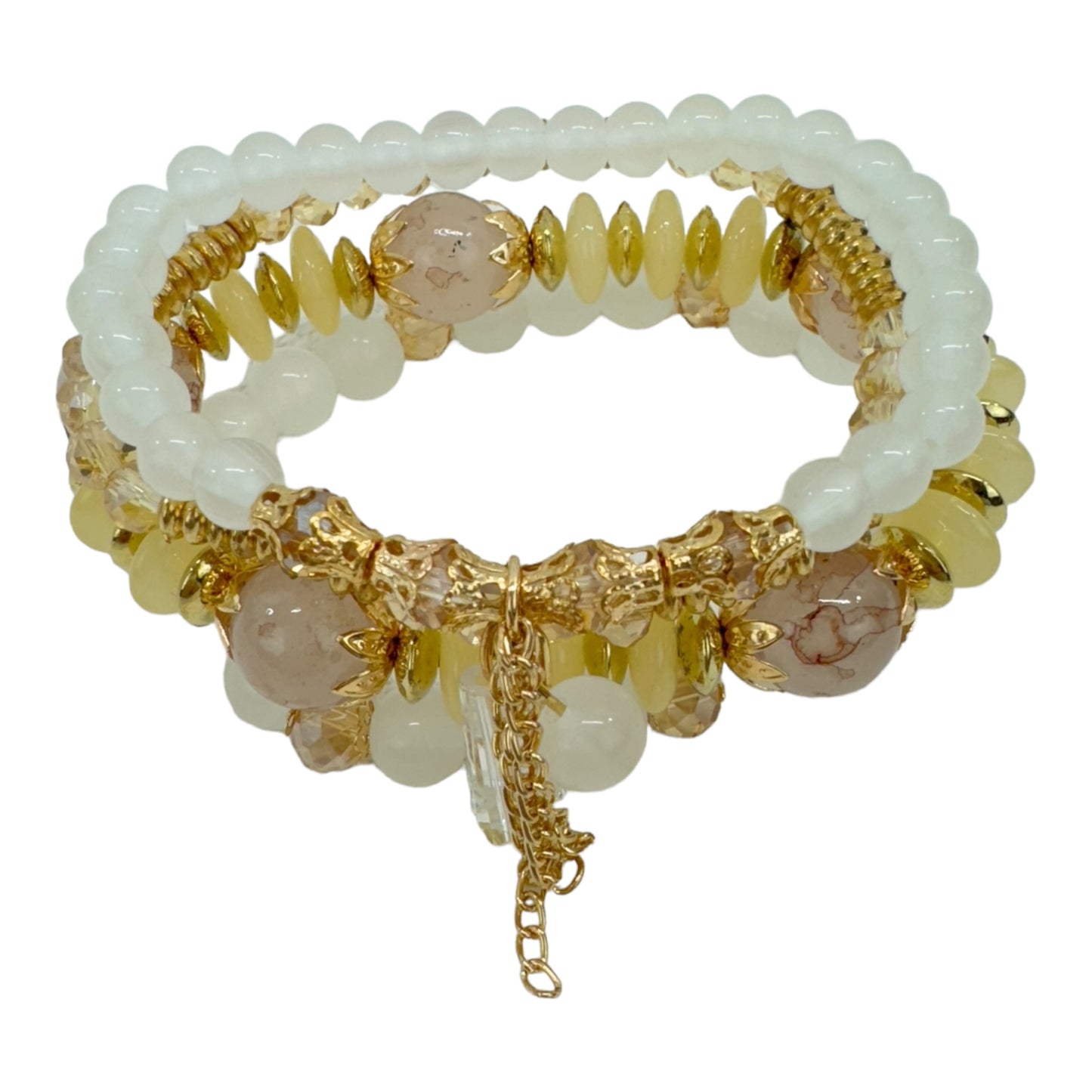 Natural Stone Crystal Charm Bracelet Set  BR4228-15 (12PC)