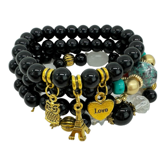 Natural Stone Multi Charm Bracelet Set BR4228-9 (12PC)