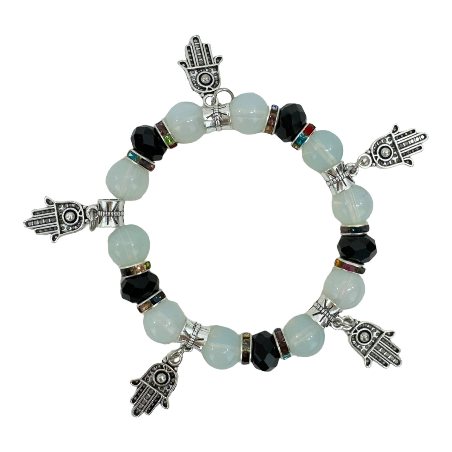 Natural Stone Multi Charm Bracelet BR4226-1 (12PC)