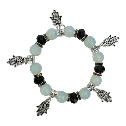 Natural Stone Multi Charm Bracelet BR4226-1 (12PC)