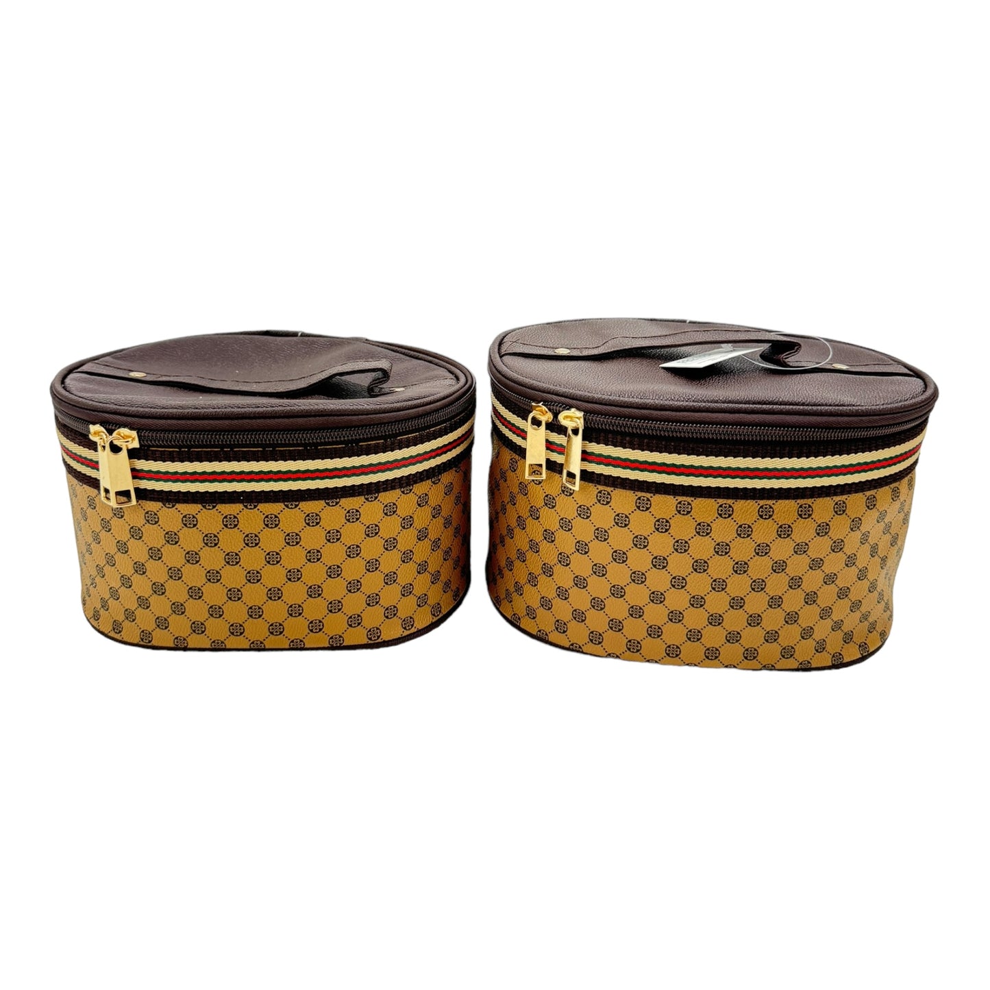 Vegan Leather Classic Print Cosmetic Case Travel BAG FB210 (4PC)