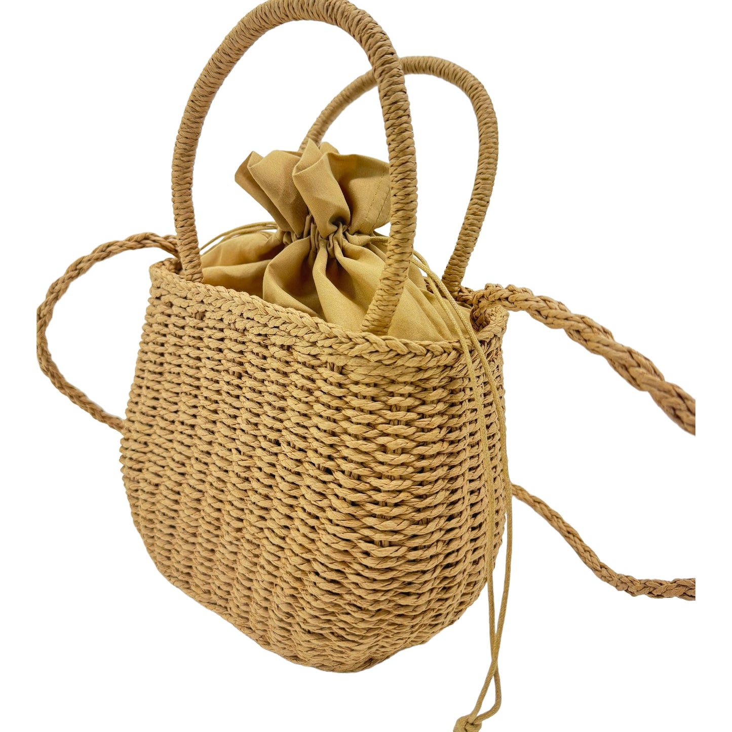 Rattan Beach Tote Shoulder Bag With Scarf BG4225-4. (1pc)