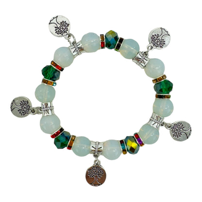 Natural Stone Multi Charm Bracelet BR4226-1 (12PC)