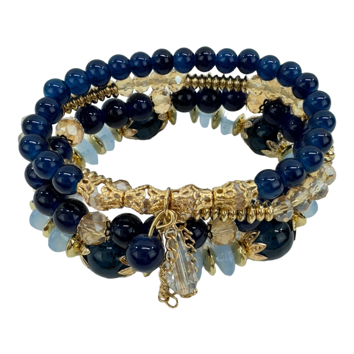 Natural Stone Crystal Charm Bracelet Set  BR4228-15 (12PC)