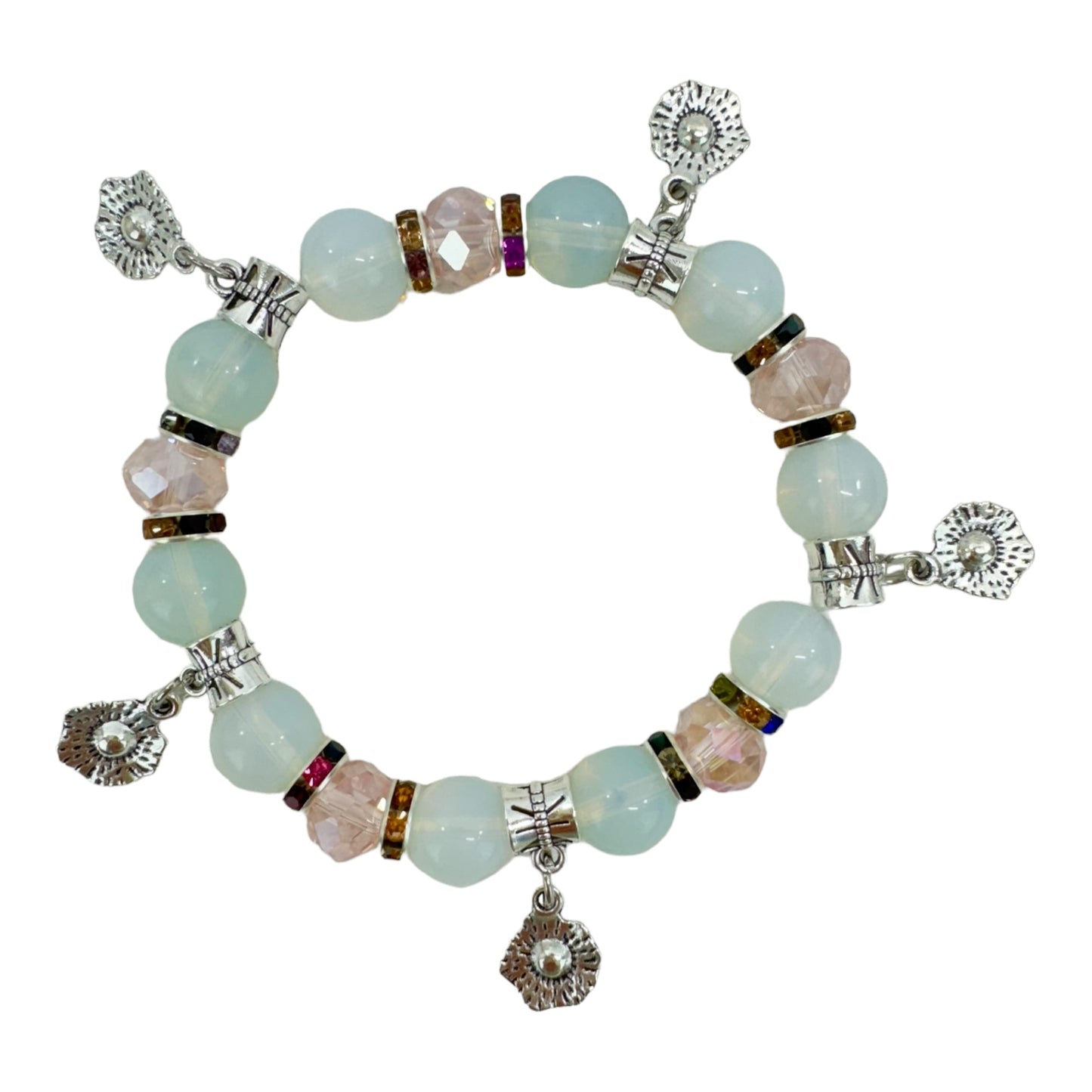 Natural Stone Multi Charm Bracelet BR4226-1 (12PC)