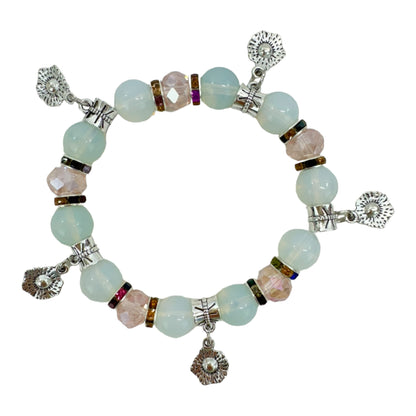 Natural Stone Multi Charm Bracelet BR4226-1 (12PC)