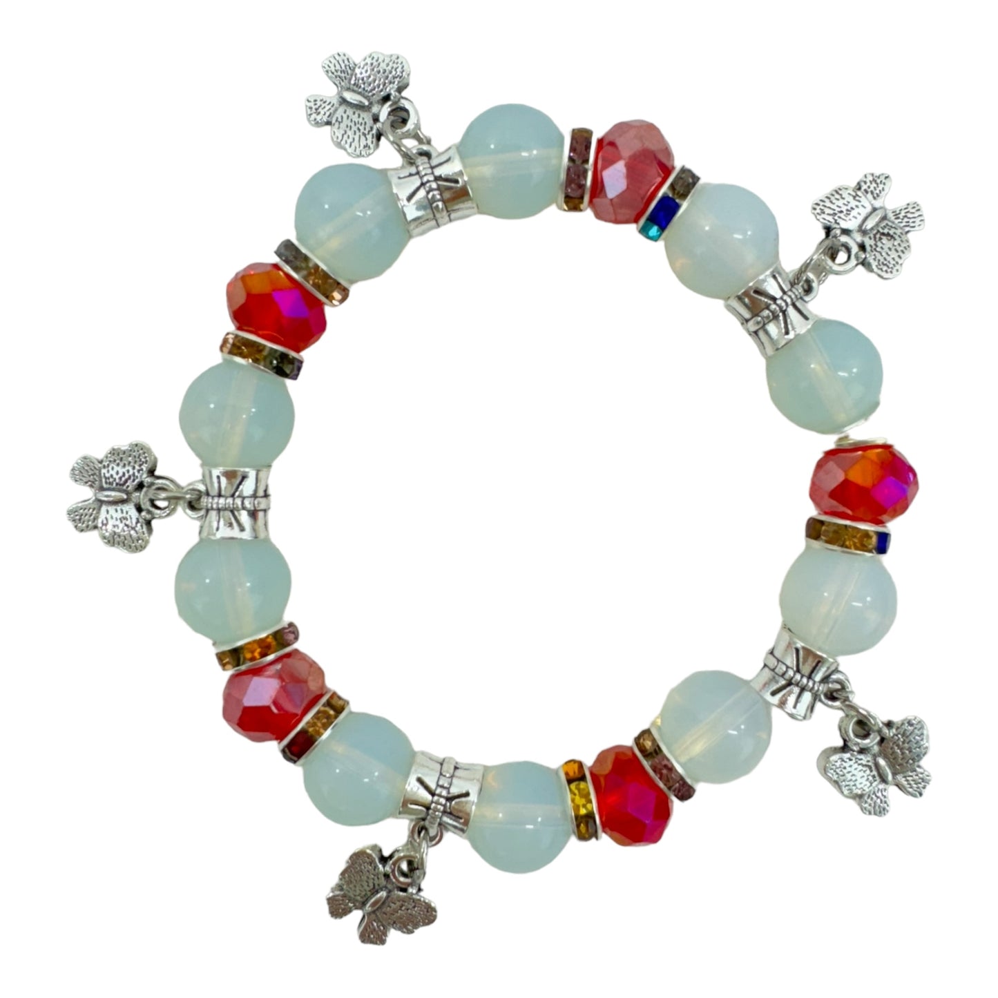 Natural Stone Multi Charm Bracelet BR4226-1 (12PC)
